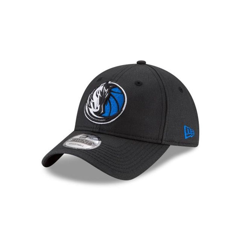 NBA Dallas Mavericks Waxed Canvas 9Twenty Adjustable (HNW1524) - Black New Era Caps